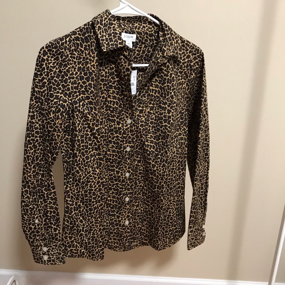 J crew cheetah button up - Picture 3 of 6